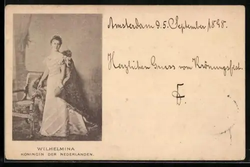 AK Königing Wilhelmina von den Niederlanden im Porträt