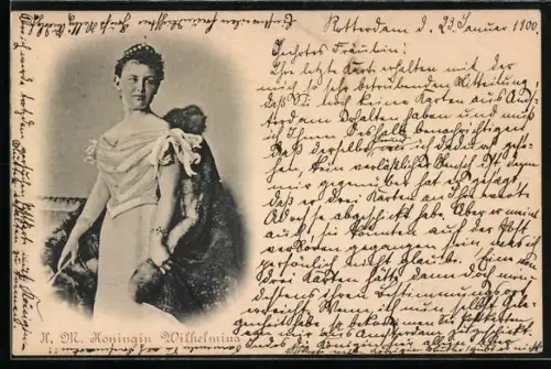 AK Koningin Wilhelmina, Königin von den Niederlanden im Porträt