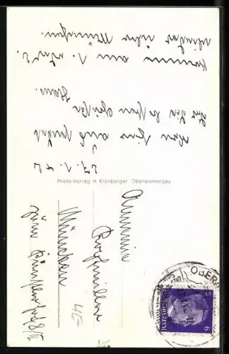 AK Oberammergau, Ski-Abfahrt von der Starnbergerhütte am Laber