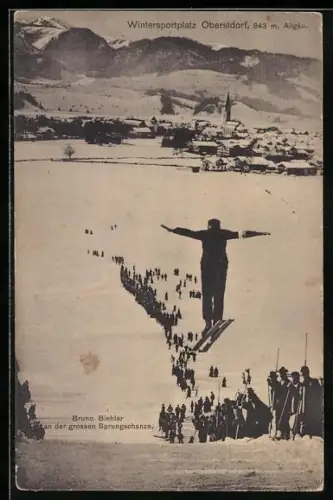 AK Oberstdorf, Bruno Biehler an der grossen Sprungschanze