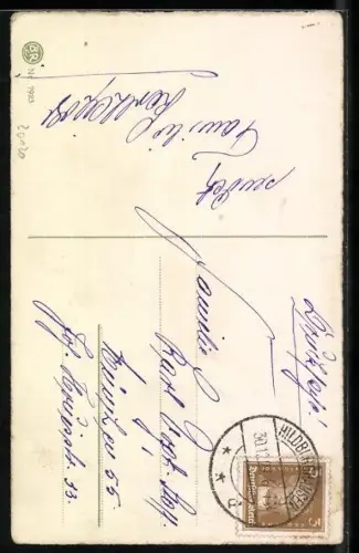 AK Zwei kleine Skiläufer vor der Abfahrt, Neujahrsgruss