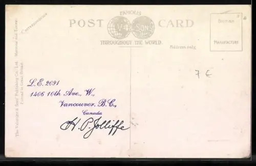 AK Vancouver /B. C., Thurlow Street showing Burrard Inlet and Grouse Mountain