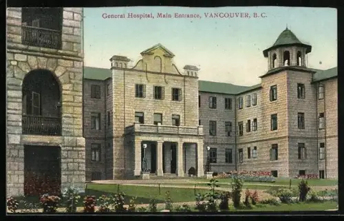AK Vancouver /B. C., General Hospital, Main Entrance