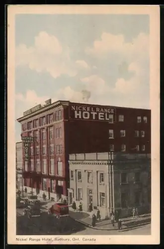 AK Sudbury, Nickel Range Hotel mit Strassenpartie