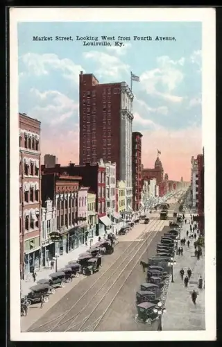 AK Louisville, KY, Market Street, Looking West from Fourth Avenue