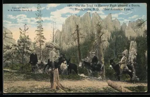 AK Black Hills, SD, On the trail to Harney Peak aboard a Burro