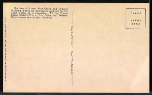 AK Los Angeles, CA, New Post Office and Federal Building