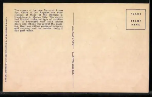 AK Los Angeles, CA, New Terminal Annex Post Office