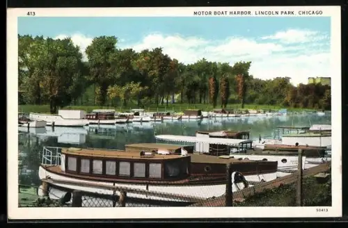 AK Chicago, IL, Motor Boat Harbor, Lincoln Park