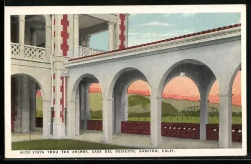 AK Barstow, CA, Vista Thru the Arches, Casa Del Desierto