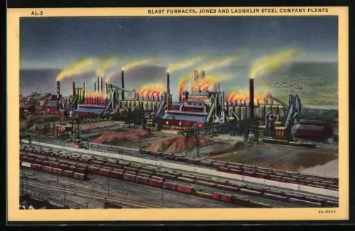 AK Aliquippa, PA, Blast furnaces, Jones and Laughlin Steel Company Plants