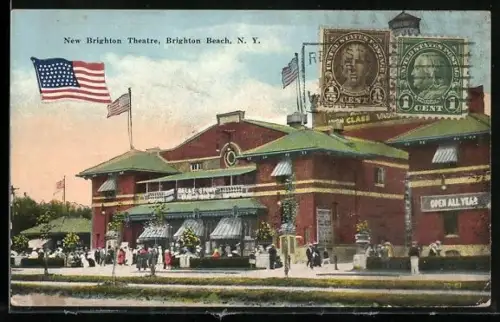 AK Brighton Beach, NY, New Brighton Theatre