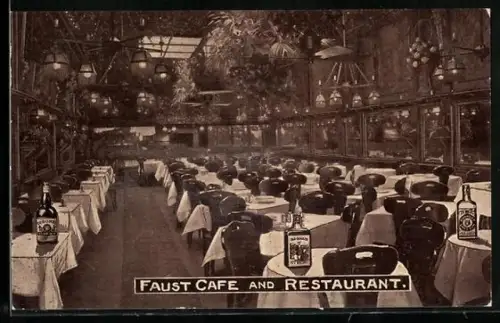 AK New York, NY, Faust Cafe and restaurant, Columbus Circle