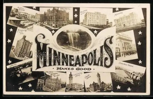 AK Minneapolis, MN, West Hotel, Armory, Business Centre, Court House, Stone Arch Bridge