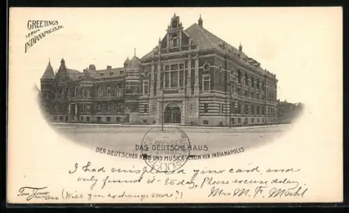 AK Indianapolis, IN, Das Deutsche Haus, Der Deutscher Klub und Musick Verein