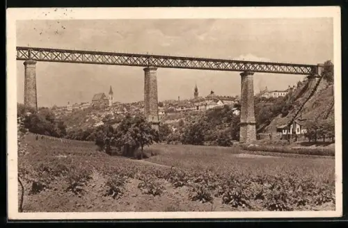 AK Znaim, Gesamtansicht mit Brücke