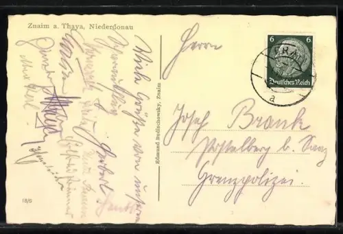 AK Znaim a. Thaya, Panorama mit Kirche