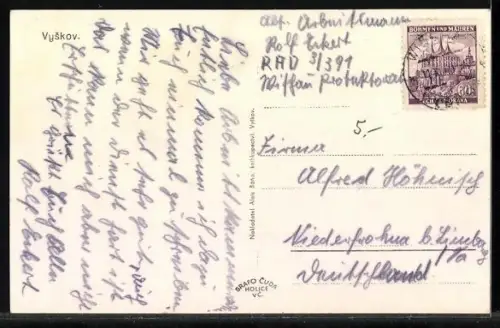 AK Vyskov, Panorama mit Kirche