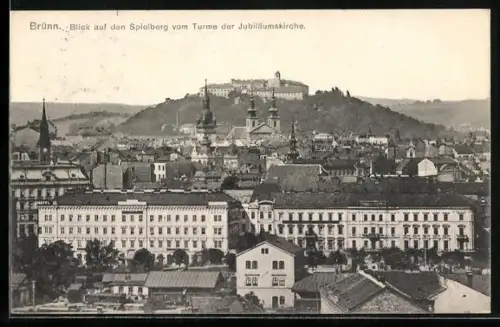 AK Brünn, Spielberg mit Schloss vom Turme der Jubiläumskirche aus