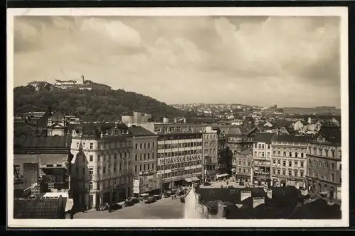 AK Brünn, Freiheitsplatz und Spielberg aus der Vogelschau