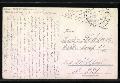 AK Austerlitz, Panorama mit Kirche