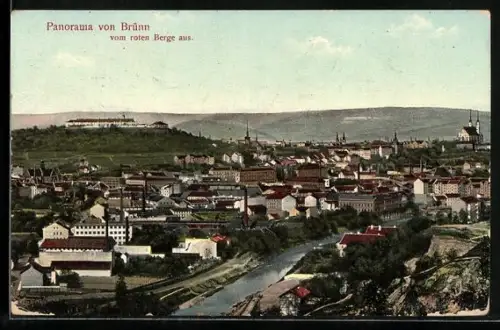 AK Brünn-Brno, Panorama vom roten Berge aus