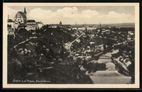 AK Znaim a. d. Thaya, Panorama mit Kirche