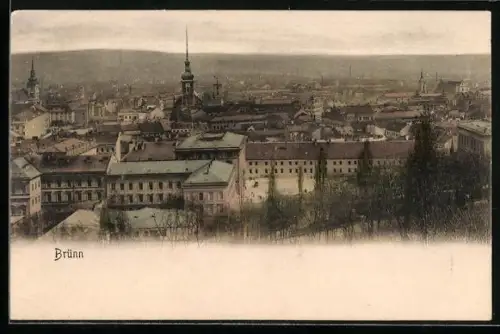 AK Brünn, Panorama mit Kirche