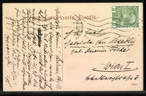 AK Brünn, Totalansicht mit Kirche