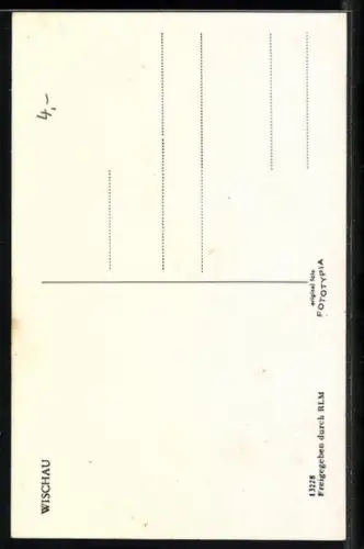 AK Wischau / Vyskov, Partie am Denkmal