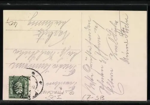 Foto-AK Prachatitz, Ortsansicht aus der Vogelschau