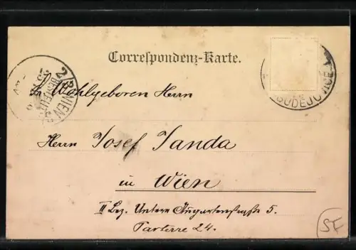 AK Budweis, Ringplatz mit Domkirche