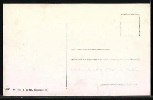 AK Prachatitz, Ortspartie an einer Mauer