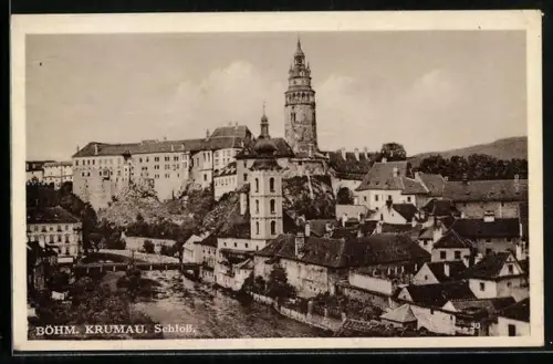 AK Böhm. Krumau, Ansicht vom Schloss