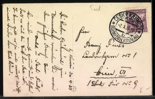 AK Böhm. Krumau, Ansicht vom Schloss