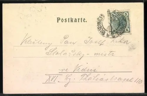 AK Frauenberg bei Budweis, Ansicht von Schloss Frauenberg