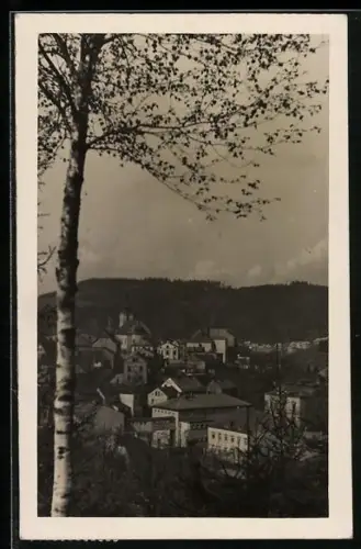 AK Upice, Panorama mit Kirche