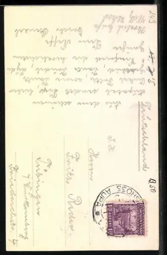 AK Velká-Úpa, Panorama mit Strassenpartie