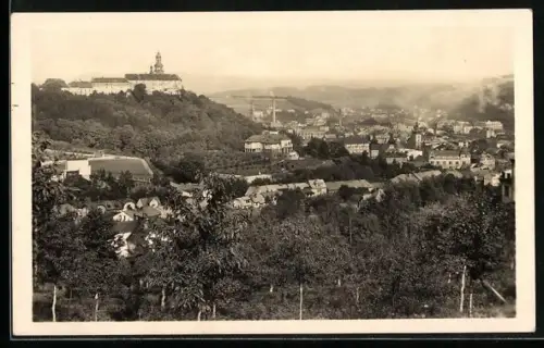AK Náchod, Panorama mit Schloss