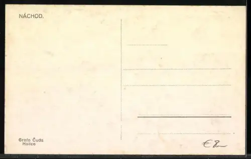 AK Náchod, Panorama mit Strassenpartie