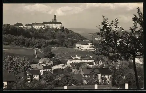AK Náchod od západu, Panorama mit Schloss