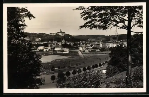 AK Náchod, Panorama mit Schloss
