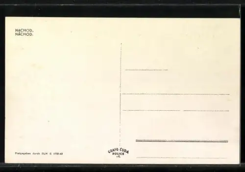 AK Náchod, Panorama mit Schloss