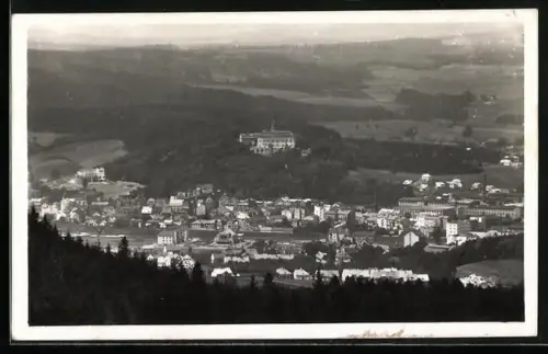 AK Náchod, Panorama mit Schloss