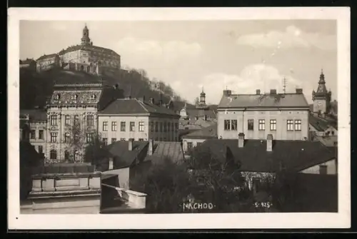 AK Náchod, Ortspartie mit Schloss