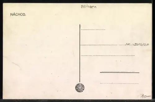 AK Náchod, Ortspartie mit Schloss