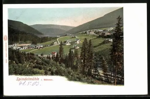 AK Spindelmühle-Spindleruv Mlyn, Fernblick zum Ort