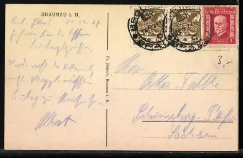 AK Braunau i. B., Blick auf den Ort
