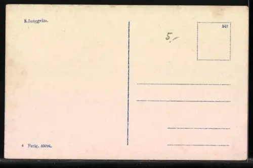 AK Königgrätz, Strassenpartie mit Kirche