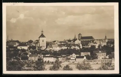AK Turnov, Panorama mit Kirche